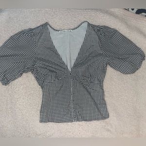 Abercrombie&Fitch checkered button front top